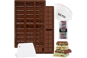 BAFIWU 2 moldes de silicona para chocolate, para hornear chocolate, molde de chocolate, molde de chocolate, molde de silicona para chocolate (forma cuadrada de chocolate)