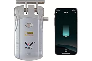 AWKAQUN Cerradura Inalámbrica Invisible Compatible con Control Remoto WIFI y Desbloqueo de Aplicación, Cerradura Inteligente de Diseño Táctil Viene con 4 Controles Remotos, Instalación en Interiores