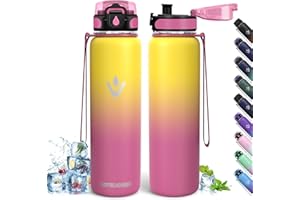 HONEYHOLLY Borraccia Termica, 500ml Senza BPA, Bottiglia Termica, Isolamento a Doppia Parete, Borraccia Termica Bambini, Borraccia, Acciaio Inossidabile 18/8, Borraccia Acciaio Inox per Sport, Scuola, Ufficio