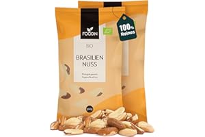 ‎FOODIN FOODIN Paranüsse 2x500g, Ausgezeichnete Quelle für Eiweiß und ungesättigte Fettsäuren, 100% Bio Paranüsse, Glutenfrei und Vegan, 2er Pack