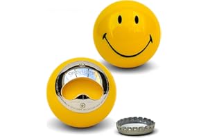 Suck UK Smiley Ball Bottle Opener | Comfortable Grip Stainless Steel Insert Easy Open for Beer Soda | Unique Outdoor or Indoor Home Bar Accessories | Fun Novelty Gift for Dads & All Drinkers