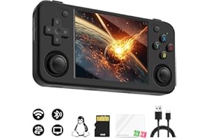 LIDOUYA RG35XX H Retro Handheld Spielekonsole,3.5 Inch IPS Screen Linux System,Unterstützt 2.4G Wireless Gamepad und HDMI TV-Ausgang,Retroshock Konsole, mit 5500+ Klassische Spiele, 64G TF-Karte, Schwarz