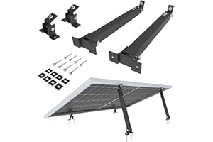 NuaSol Aufständerung Solarmodul Halterung Balkonkraftwerk Flachdach | Verstellbar 15°-30° | 2 Solarpanels Photovoltaik Universal Wand Flachdachmontage, PV Module | Einfache Befestigung | Schwarz