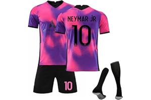 WONFLEE PSG Maillot de Foot Enfant,Maillots Homme Femelle de 22/23 Soccer Jersey Football Ensemble Garçons/Adultes Entrainement T-Shirt et Short avec Chaussettes