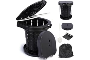 TOSUTO Inodoro Portátil,Vater Portatils,Soporta hasta 220 KG,WC Portatil Camping con Bolsa de Transporte y Bolsas Desechables,para Acampar Al Aire Libre,Barbacoa,Viajar,Pesca,Playa