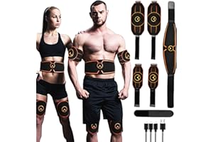 ZHAILYN Abdominales Electroestimulacion, Electroestimulador Muscular Abdominales, EMS Electroestimulador Muscular, USB Recargable Hombresy&Mujeres Ejercitador del Abdomen/Brazo (8 Modos +19 Intensidads)