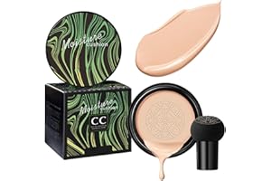 INSKIN Mushroom Head Air Cushion Foundation BB Cream, Liquid Foundation CC Cream, Concealer Lasting Nude Makeup Brightening Pigment CC Liquid Foundation, Oil Control Moisturizing