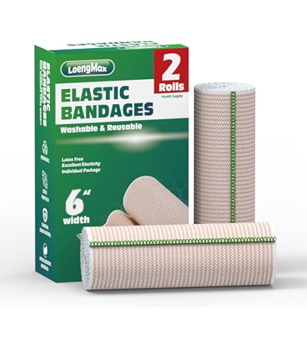Lot De 2 Bandages Élastiques Large 15.2 Cm - Compression Réutilisable Pour Cuisse, Genou, Dos - Velcro