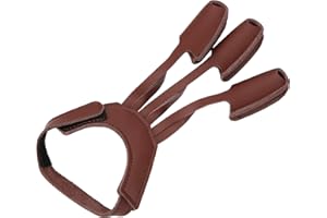 Surebuy Protector de tres dedos, guante de tiro con arco, ajustable, guante vintage de cuero artificial para entrenamiento de tiro con arco a largo plazo