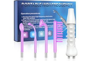 ‎IKLESTAR Hochfrequenzstab, iklestar Hautstraffung Kit mit 4 violetten Argon Röhren, Hochfrequenz Gerät Haare, Professionelle Gesichts-Gerät für Hautpflege Home Salon verwenden