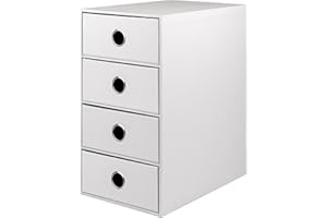 ‎RÖSSLER PAPIER Rössler Papier 1524452094 - S.O.H.O. 4er Schubladenbox für DIN A5, mit Griffloch, special edition white, 250 x 175 x 320 mm, 1 Stück