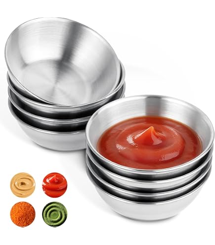 5 ciotole in acciaio inox con supporto per antipasti, ideali per