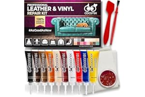 Coconix Leather & Vinyl Repair Kit | Fix Tears, Holes, Scratches, and Peeling on Leather and Vinyl Furniture, Car Seats, and Jackets | Easy Application with Customizable Colors