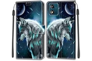 KENHONER Phone Case for Motorola Moto E13, Magnetic Closure Cover Case Card Slots Kickstand Shockproof Protective Case for Motorola Moto E13