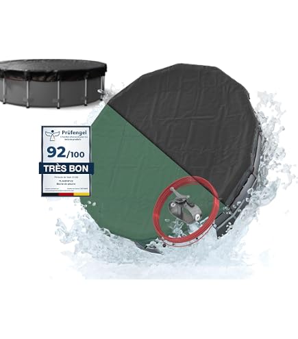 Bâche De Piscine Ronde Wiltec Ø520cm - Couverture Hiver/Été, PE 200g/m² Résistant Aux UV