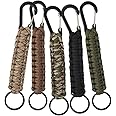 5 Pack Professional Paracord Keychain with Carabiner Clips, Paracord Keyring Braided Kit, Paracord Lanyard with Locking D Ring Hooks for Keys Knife Flashlight for Camping and Hiking