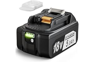 Quantrex Replacement 18V 5.0Ah BL1850B Batteria Ricambio per Makita Batteria BL1850B BL1860 BL1860B BL1850 BL1840B BL1840 LXT-400 con indicatore LED con coperchio della batteria