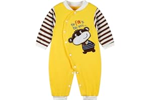 MINIZONE Śpioszki niemowlęce dla chłopców i dziewczynek, piżama, bawełna, kombinezon dla niemowląt, bielizna nocna