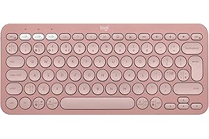 Logitech Pebble Keys 2 K380s, Multi-Device Bluetooth Wireless Keyboard with Customisable Shortcuts,Slim and Portable, Easy-Switch for Windows/macOS/iPadOS/Android/Chrome OS, QWERTY UK Layout, Rose