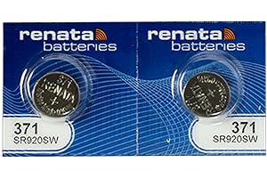 Findingking Renata 371 SR920SW Silver Oxide Watch Battery 1.55V, 2 Batteries