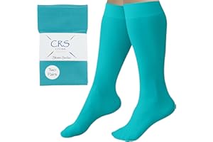 CRS Cross Figure Skating Socks. 2 Pair Knee High Tights. Premium Footed Ice Skate Dance Socks in a Variety of Colors.