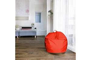Talamo Italia - Pouf Abe, Poltrona multiuso, Poltroncina sacco, Pouf poggiapiedi, Made in Italy, 65x65 h50 cm, Arancione
