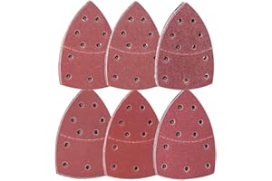 LUOGE 72 Hojas De Papel De Lija Con Velcro Para Madera Y Metal 11 Agujeros (105 X 152 mm): P40/P60/ P80/ P120/ P180/ P240 para lijadora delt