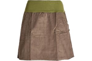 Vishes - Alternative Bekleidung - Cordrock Damen Knielang Breiter Bund Taschenrock Röcke Cord