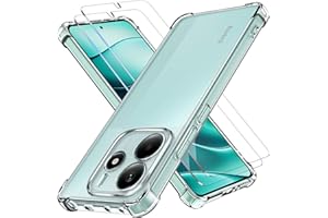 COPIKE Funda Antigolpes para Xiaomi Redmi Note 14 5G (No para 4G) con 2 Piezas Cristal Templado y Protección de Cámara, Carcasa Silicona Suave TPU Anti-Choques, Transparente
