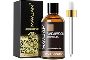 ‎MAYJAM MAYJAM Sandelholz Ätherisches Öl 100ML, Sandelholzöl für Diffusor, Luftbefeuchter, DIY, Home，Wardrobes