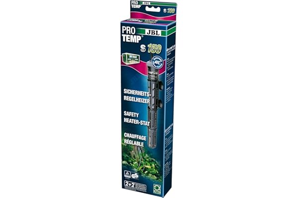 JBL ProTemp S 150, Chauffage de sécurité réglable pour aquarium, 150W, Avec panier de protection
