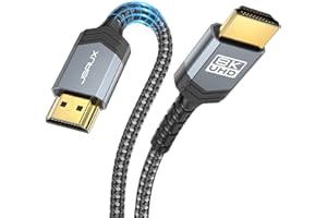 JSAUX Kabel HDMI 8K, 3 m, kabel HDMI 8K (8K @ 60 Hz, 7680 x 4320, 4K @ 120 Hz), obsługuje 48 Gb/s eARC HDR10 HDCP 2.2 i 2.3 3D, kompatybilny z PS5, PS4, X-Box Series X, LG/Samsung QLED TV
