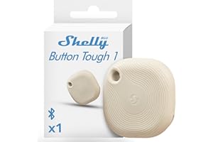 Shelly BLU Button Tough1 Ivoire - Bouton télécommande pour Domotique Bluetooth, Protection IP54, Portée 10 à 30 m, Commande à distance actions et scènes intelligentes, Pile 2 ans, Cryptage fort