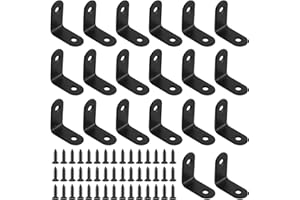 Glarks Set di 20 staffe a L nere da 30 mm, ad angolo retto, per sedie in legno, librerie, finestre, mobili (30 x 30 x 2 mm)