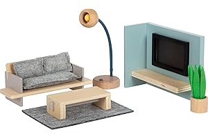 Small Foot Puppenhausmöbel Wohnzimmer aus Holz, Möbel-Set für das Puppenhaus, für Kinder ab 3 Jahren, 12633
