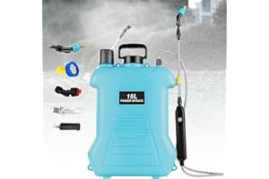 UOEONR Pulvérisateur électrique à batterie 15 l avec 3 buses de brume, pulvérisateur électrique puissant pour pulvérisateur de jardin, bandoulière réglable, pulvérisateur de mauvaises herbes et pulvérisateur