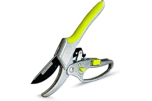 Premium 2-in-1 Ratchet Secateurs (Anvil Style) - Ideal Secateurs for Arthritic Hands, Heavy Duty Gardening Secateurs for Small & Thick Cuts, Pruning Shears Made with SK5 Steel, Davaon Pro