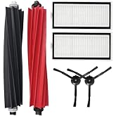 Q8 Max- Q8 Max+ / Q5 Max+-Q5 Pro/Q5 Pro+ Replacement Brush Compatible with Roborock, Hepa Filter Refresh Accessory Set-Black 6 Pieces