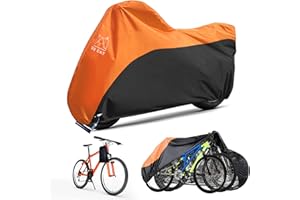 Extra Large Bike Cover for 3 Bikes Waterproof Bike Covers for Outdoor Storage Heavy Duty Ripstop Material Oxford QQ CAT Bicycle Motorcycle Cover with Storage Bag - Stationary Use for Yard or Garden