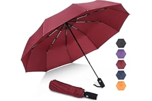 ZOMAKE Parapluie Pliant Resistant au Vent,Mini Noir Parapluies Compact Automatique pour Homme Femme,10 Côtes Petit Umbrella Paraplui de Poche Solide Anti Tempete