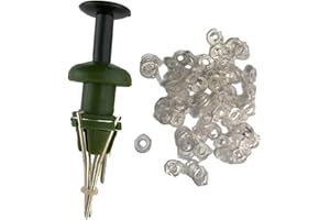 BZS Pellet Bait Bander Tool for Carp Match Fishing with 150 Bands Pellet Bander Plastic Coarse Fishing Terminal Tackle Set, Silver Coated Green