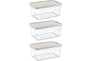 astor24 PREMIUM Aufbewahrungsboxen mit Deckel - lebensmittelecht - sicherer Verschlussclip - transparent - Robuste Qualität - XXL Set für Büro, Kinderzimmer, Küche & Werkstatt (3er Set 30 Liter)