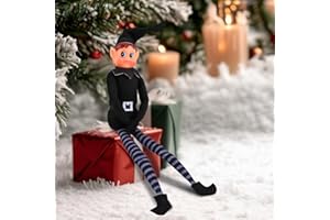 Himissy Elfo di Natale, Peluche Elfo di Natale Rosso, Vinyl Figura di Maschio femmina, davanzale, libreria Decorazioni Natalizie 17.7 Pollice (E)