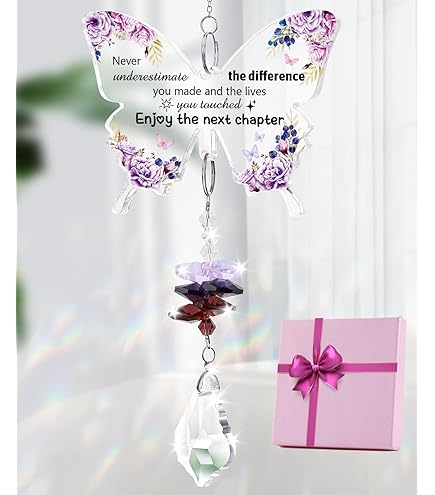 Kristall-Sonnenfänger Freundschaftsgeschenk - Gravierter Schmetterling - Für Beste Freundin