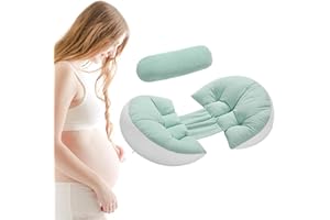 Astarama Poduszka ciążowa, poduszka ciążowa, do spania na boku, poduszka podpierająca ciążę, regulowana poduszka na klin, poduszka do spania w talii (zielona)