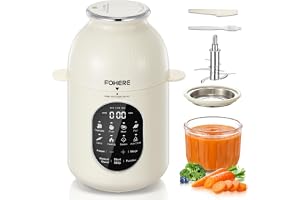 Nutri Ease All Stage Baby Matlagningsrobot, 1-stegs barnmatberedare, 3 prog. Predef. Automatisk matlagning och slipning för hälsosam hemlagad mat, BPA-fri