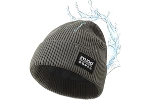 Zylioo XXL Waterproof Beanie Hat,Oversized Winter Warm Knit Cap,Windproof Snow Hats for Men Women Watch Cap