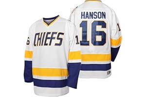 QCBW Herren Hanson Brother 16 Jack 17 Steve 18 Jeff Charlestown Chiefs Movie Hockey Trikot