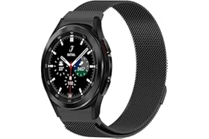 ANNYOO Pasek do zegarka Samsung Galaxy Watch 4 40 mm 44 mm / Galaxy Watch 4 Classic 42 mm 46 mm, stal nierdzewna, metalowa bransoletka dla kobiet/mężczyzn