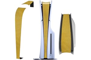 ZJRUI For PS5 Slim Console Middle Skin, 2023 PS5 Slim Disc/Digital Edition Universal Host Middle Strip, Console Centre Part Protection Strip Film Sticker Scratch Resistant (Yellow)